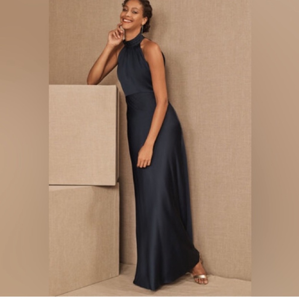 New Anthropologie Sachi & Babin BHLDN Esme Halter Satin Dress Size 16